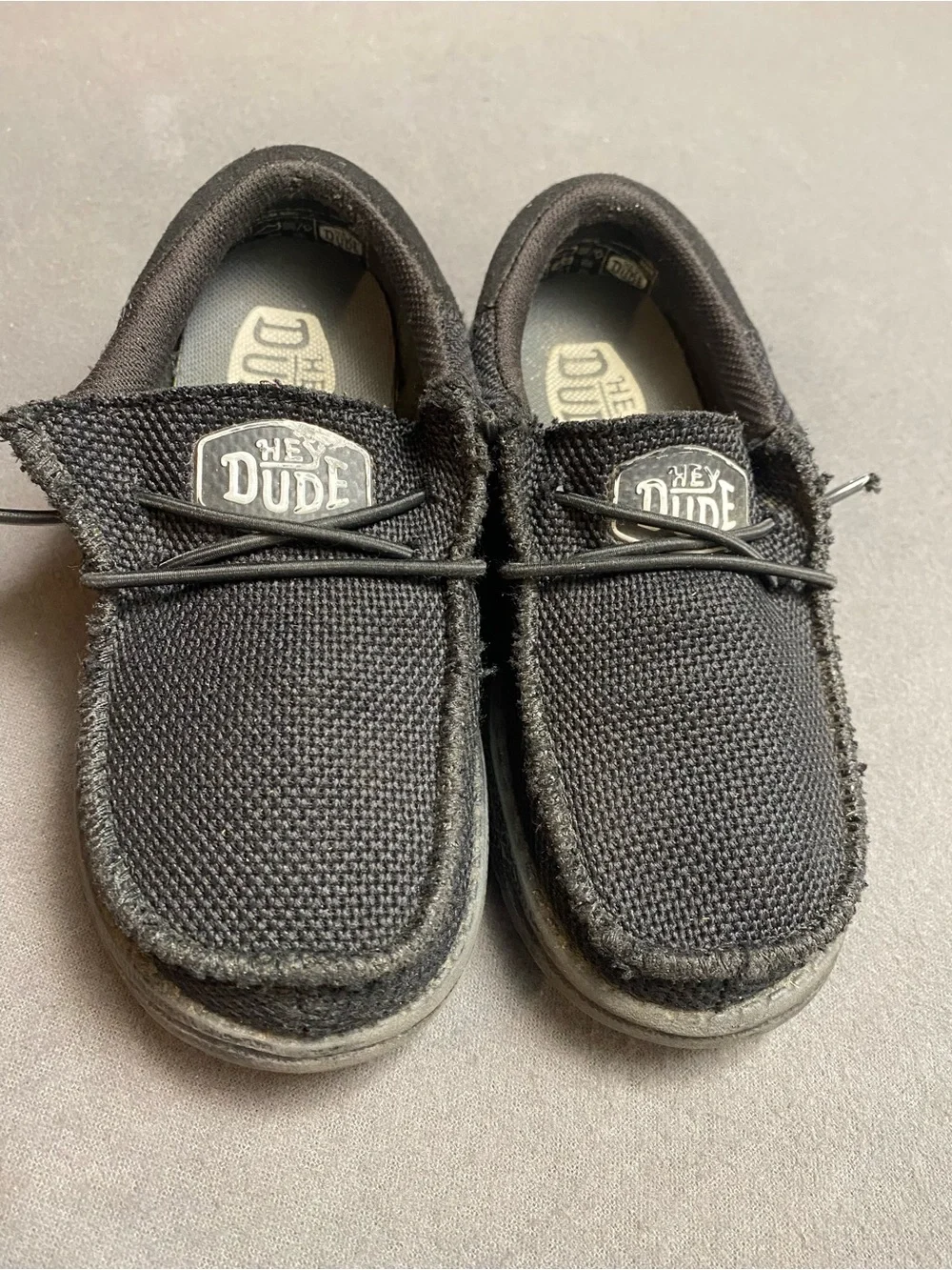 Hey Dude Black Knit Slip-On Loafers Size TD 11